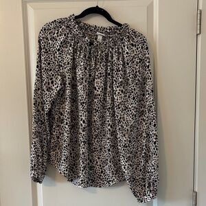 a new day Black and White Animal Print Blouse
